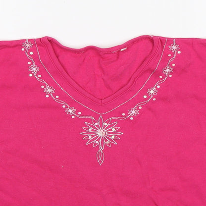 Preloved EWM Womens Pink   Basic T-Shirt Size 18 - Detail