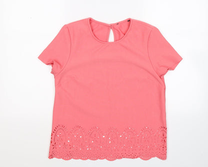Preloved Atmosphere Womens Pink   Basic T-Shirt Size 10 - Front