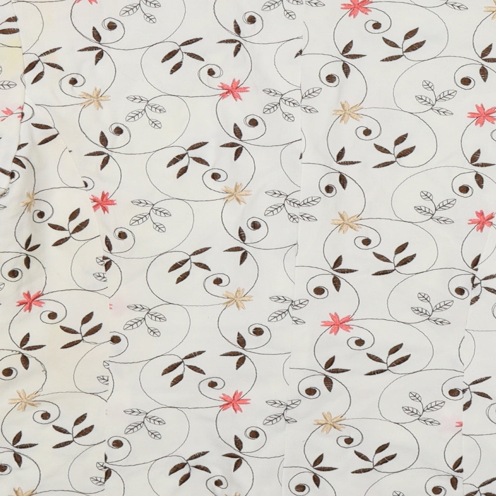 Dialogue Womens White Floral  Jacket Suit Jacket Size M