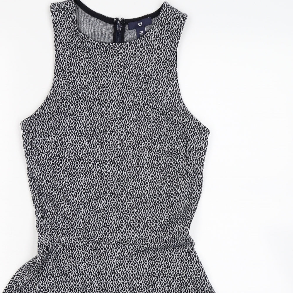 Gap Womens Blue Geometric  Fit & Flare  Size XS