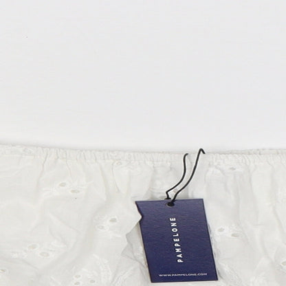 Preloved Pampelone Womens White   Camisole Tank Size L  - Cropped - Detail