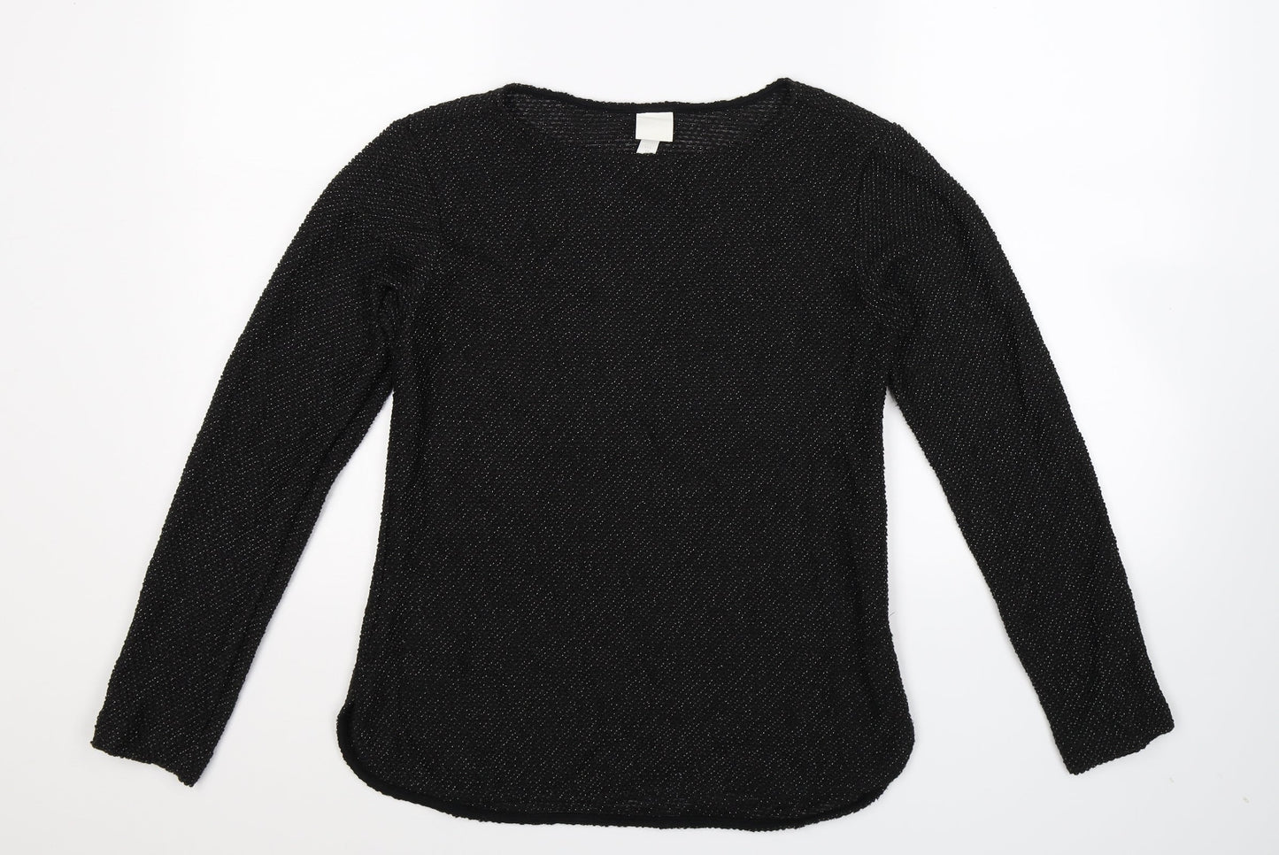 H&M Womens Black  Knit Pullover Jumper Size XS