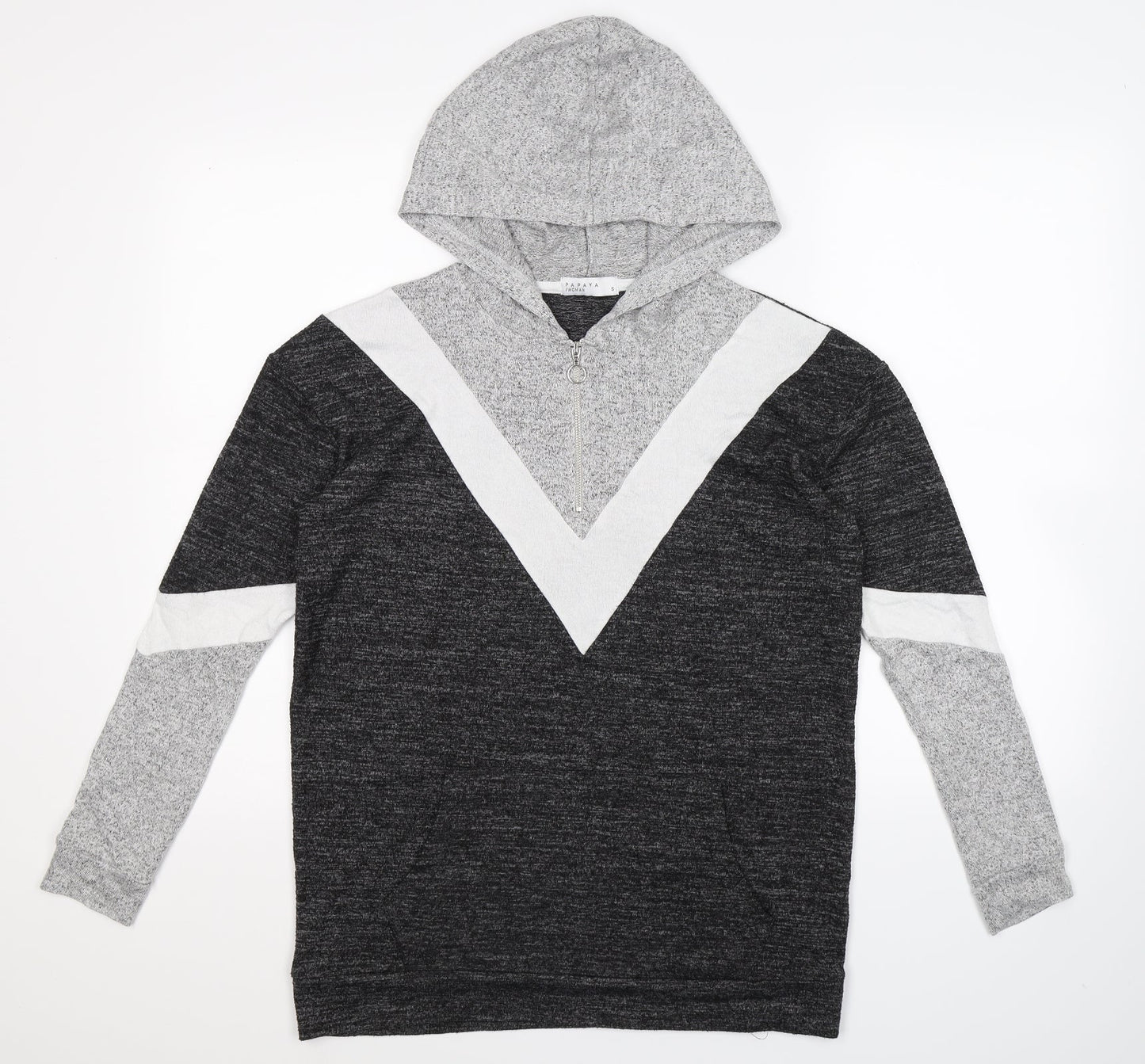 Papaya Womens Grey   Pullover Hoodie Size S