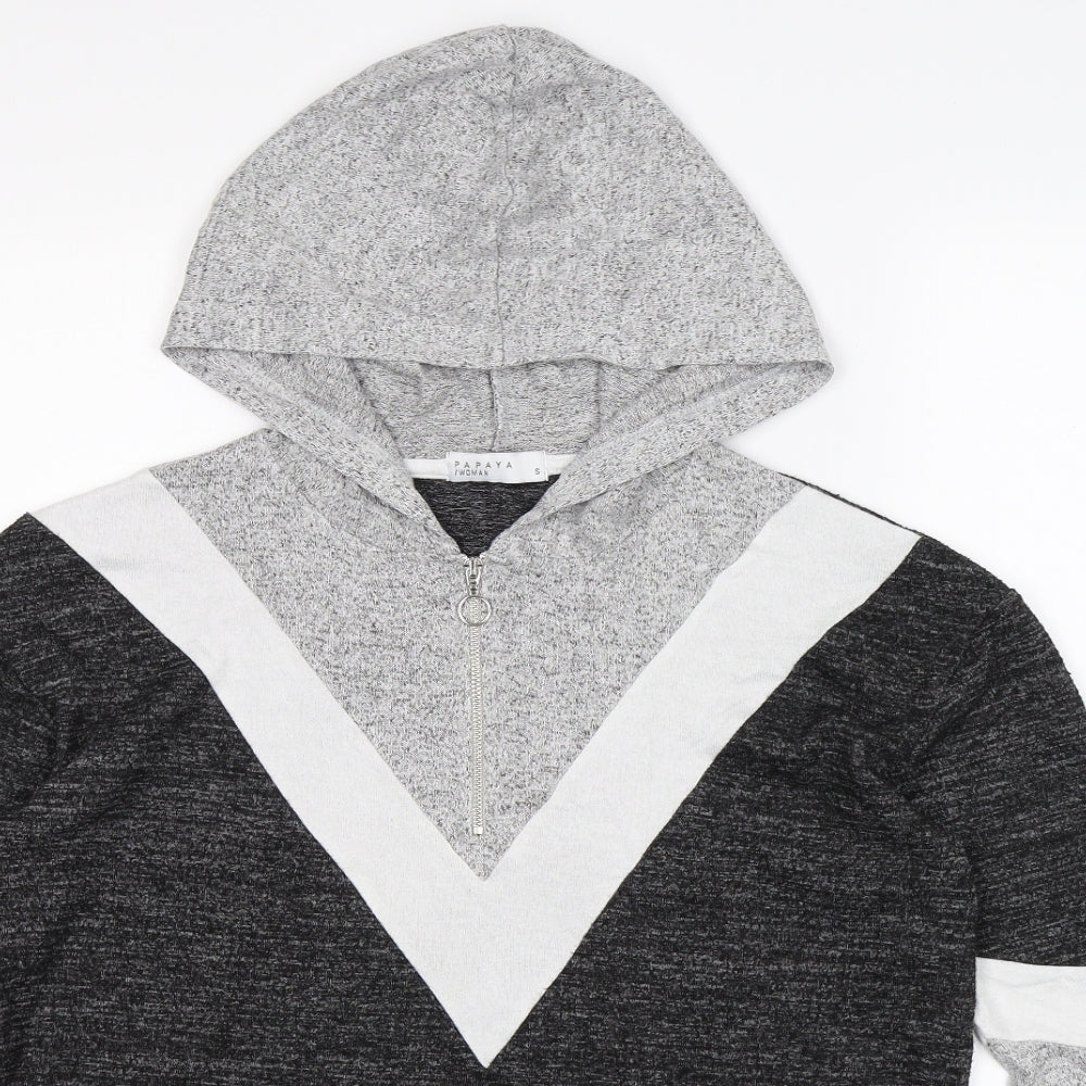 Papaya Womens Grey   Pullover Hoodie Size S