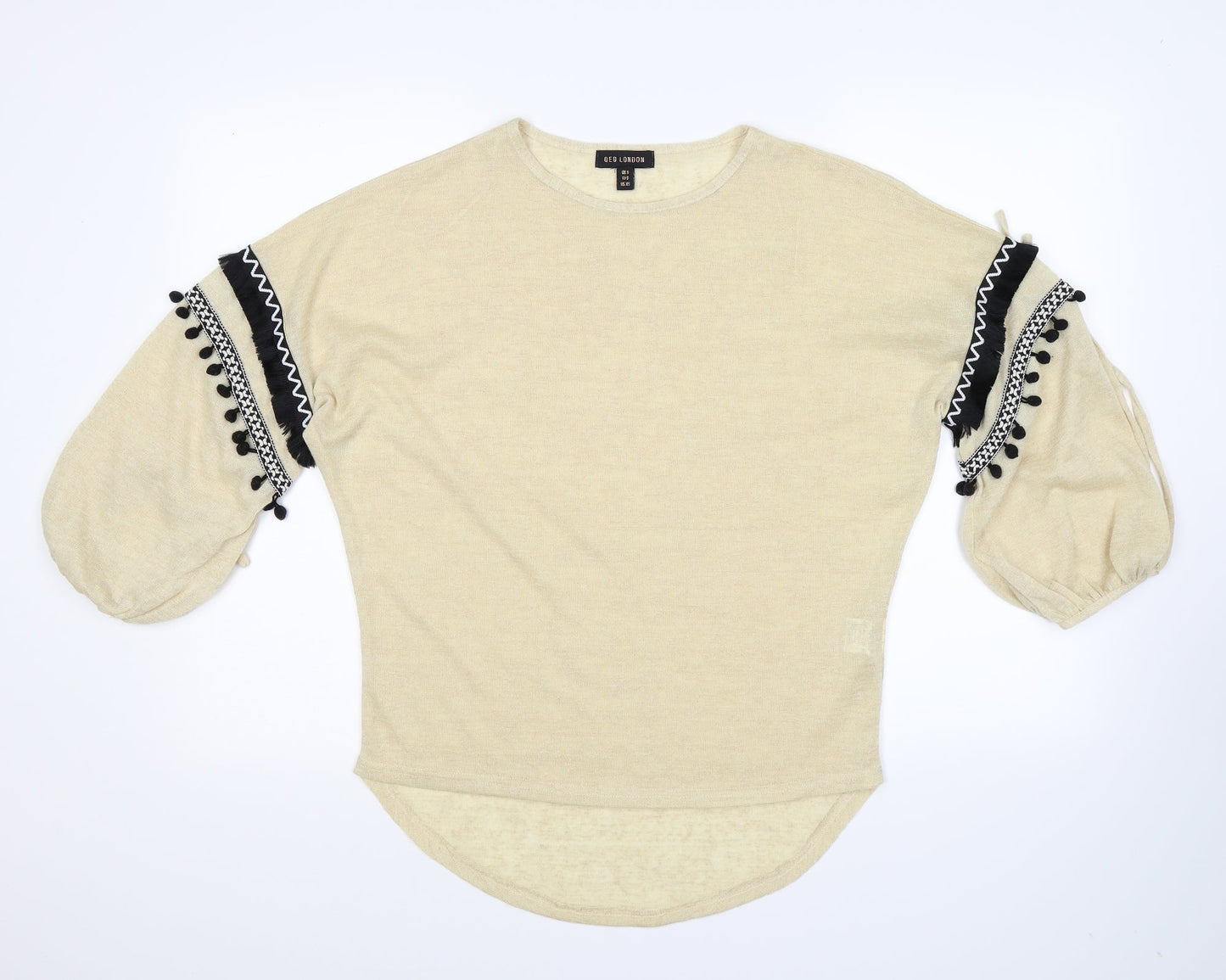 QED London Womens Beige  Knit Pullover Jumper Size S