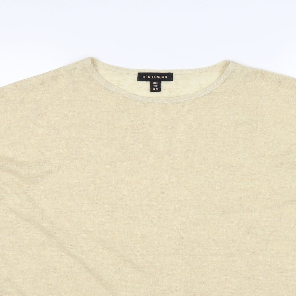 QED London Womens Beige  Knit Pullover Jumper Size S