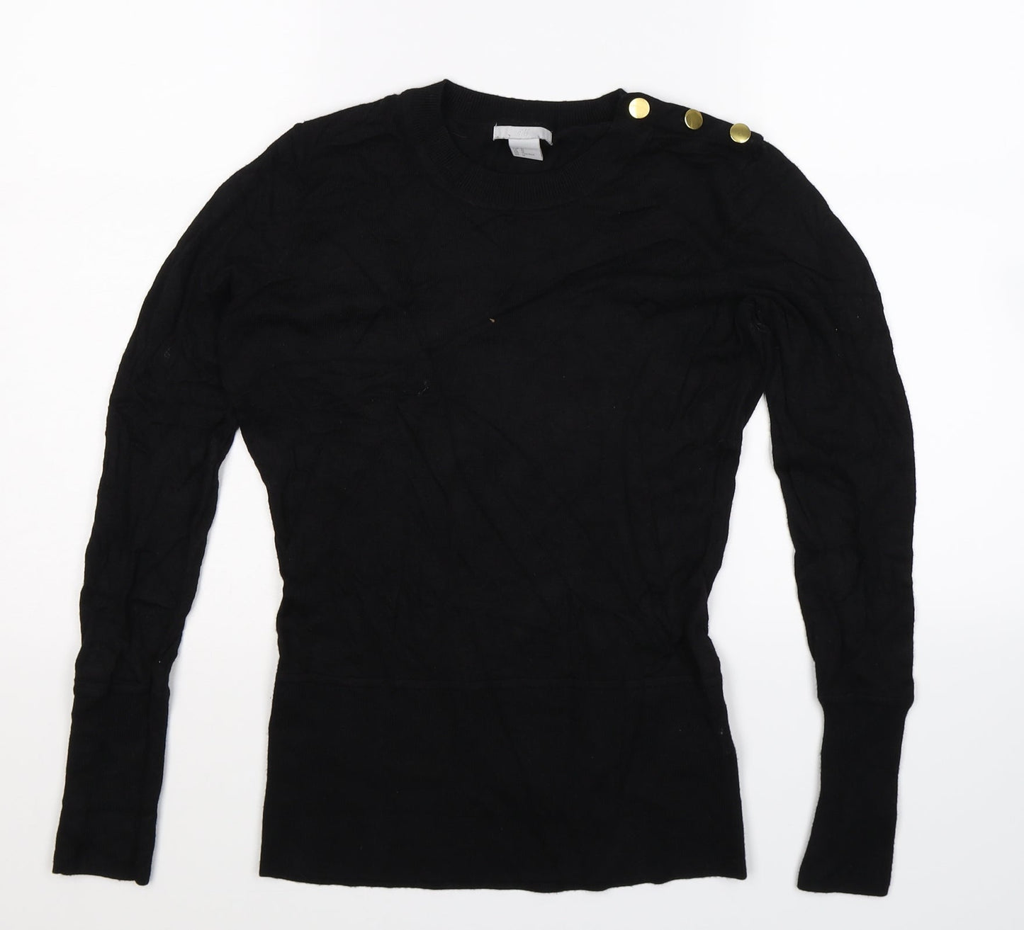 H&M Womens Black  Knit Pullover Jumper Size M
