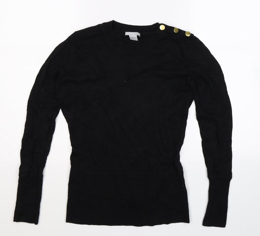 H&M Womens Black  Knit Pullover Jumper Size M