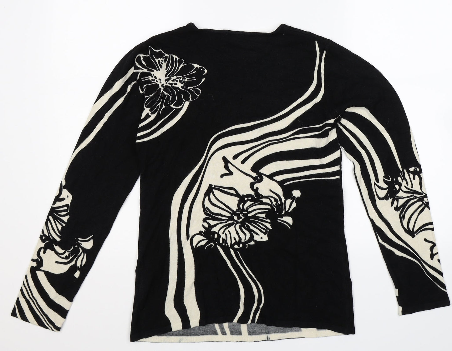Frank Saul Womens Black  Knit Pullover Jumper Size S