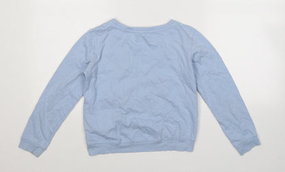 Preloved H&M Girls Blue   Pullover Sweatshirt Size 9-10 Years - Back
