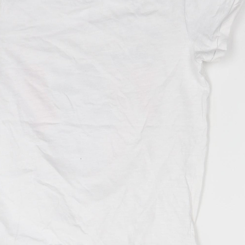 George Girls White   Basic T-Shirt Size 9-10 Years  - chilled vibes