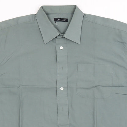 Preloved Living Mens Green    Button-Up Size L - Detail