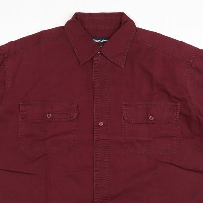 Preloved St.George's  Mens Red    Button-Up Size L - Detail