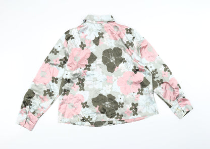 Preloved Taifun Womens Green Floral  Basic Button-Up Size 18 - Back