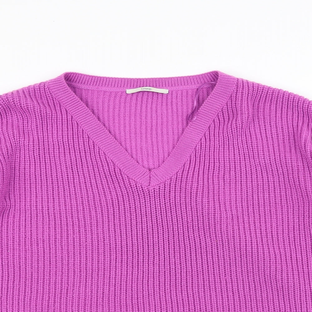 George Womens Purple  Knit Pullover Jumper Size 18