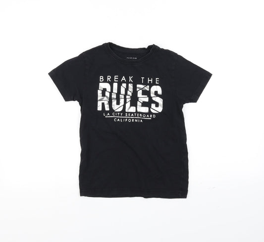 Primark Girls Black   Basic T-Shirt Size 7-8 Years