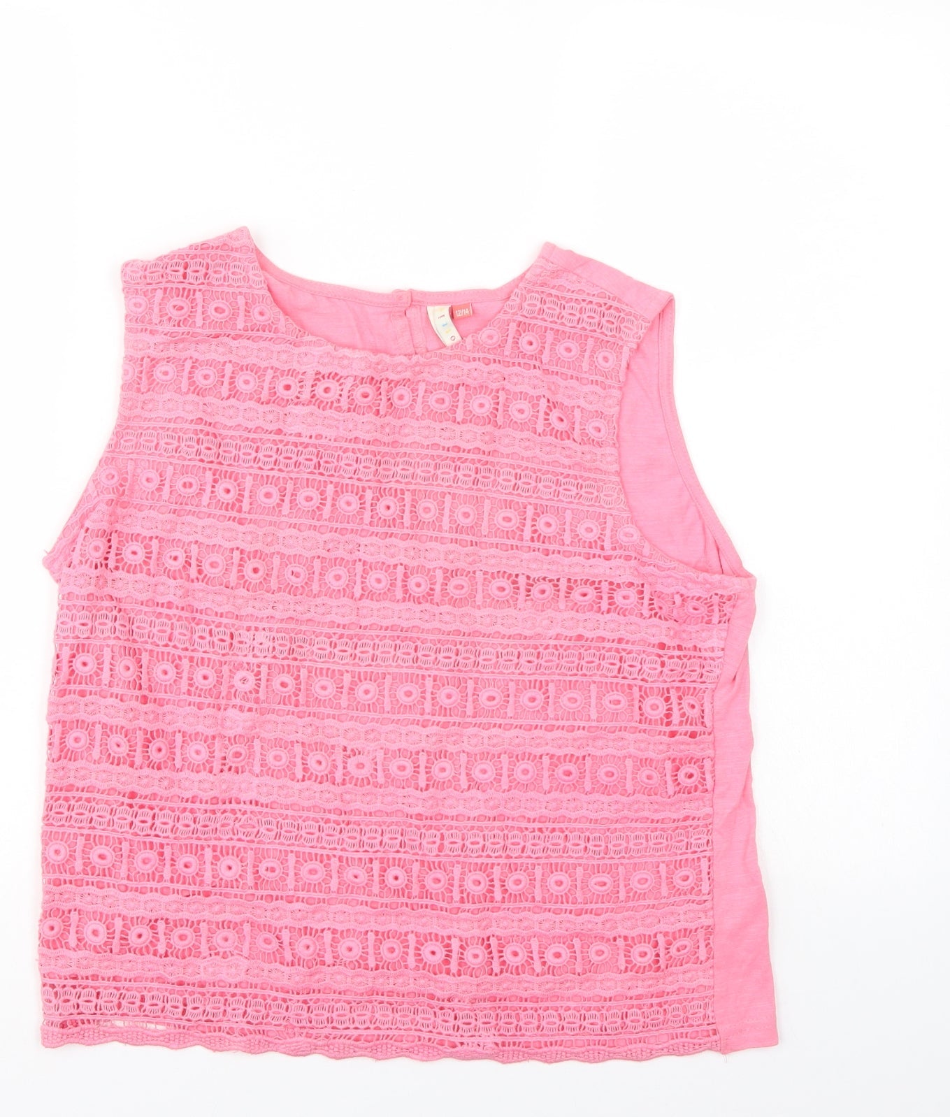 Lottie Womens Pink Geometric  Basic Blouse Size 12