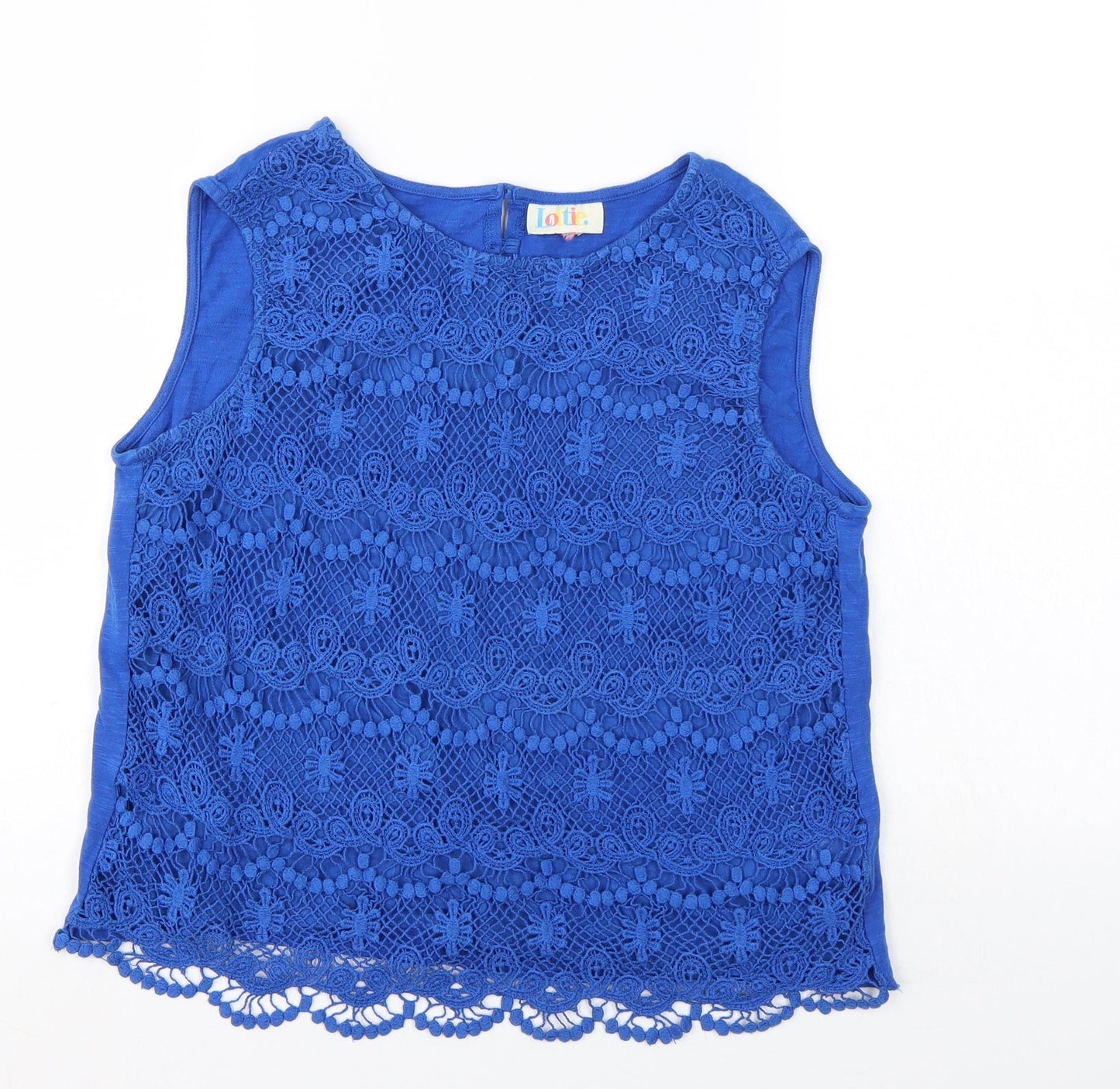 Lottie Womens Blue Geometric  Basic Blouse Size 12