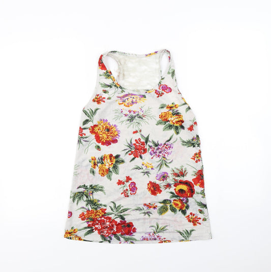 Preworn Womens Grey Floral  Basic Tank Size S