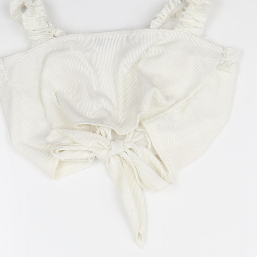 pretty little Thing Womens Ivory   Basic Tank Size 8