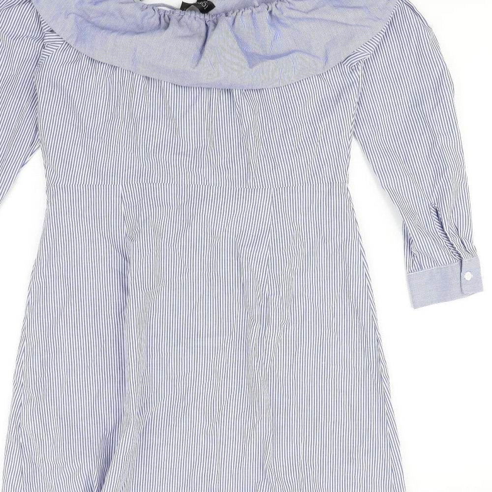 Topshop Womens Blue Striped  Mini  Size 12