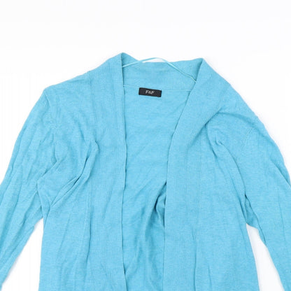 Preloved F&F Womens Blue   Cardigan Jumper Size 10 - Detail