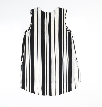 Preloved Papaya Womens Black Striped  Basic T-Shirt Size 10 - Back