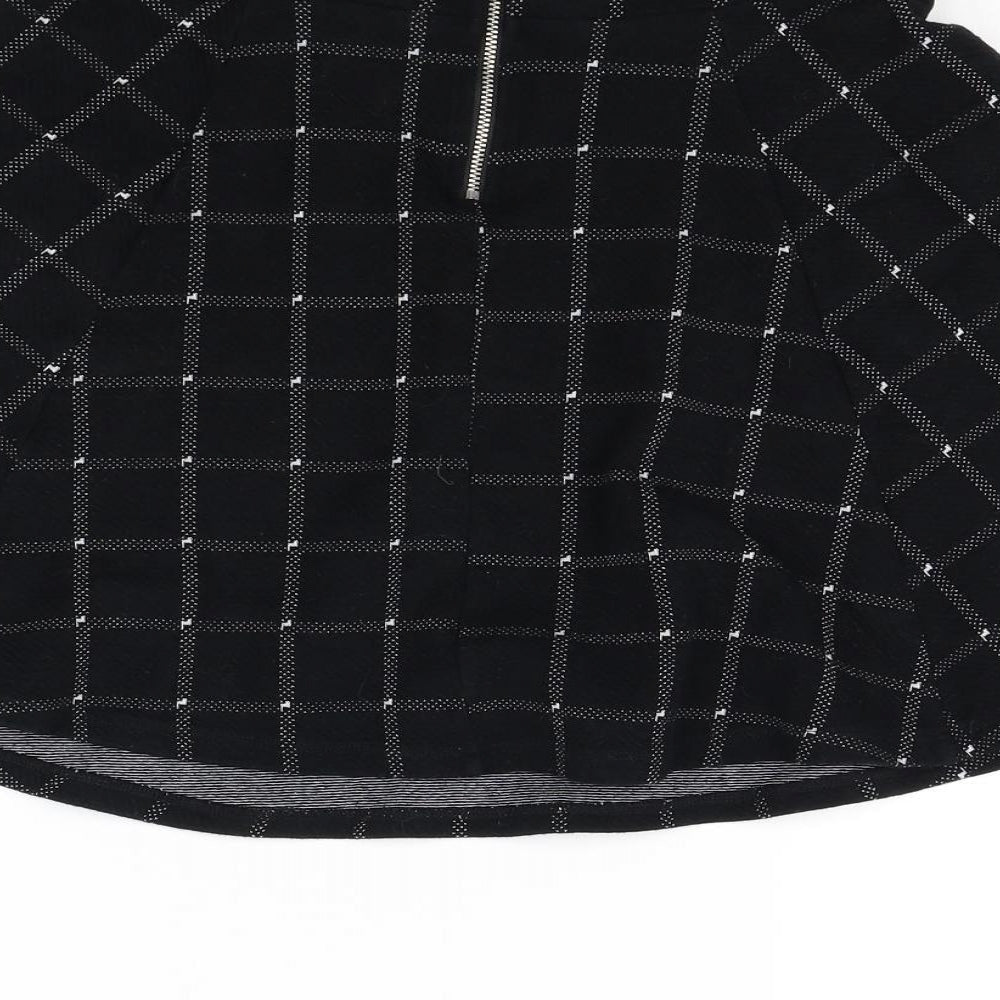 Divided Womens Black Plaid  Flare Skirt Size S