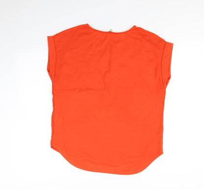 Preloved Papaya Womens Orange   Basic T-Shirt Size 12 - Back
