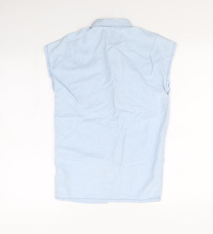 Preloved NEXT Girls Blue   Basic Button-Up Size 7 Years - Back