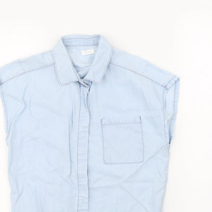 Preloved NEXT Girls Blue   Basic Button-Up Size 7 Years - Detail