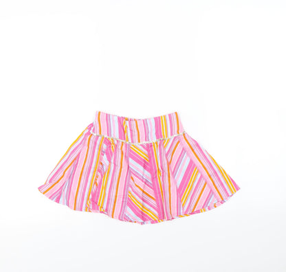 Preloved H&T Girls Multicoloured Striped  Mini Skirt Size 4 Years - Front