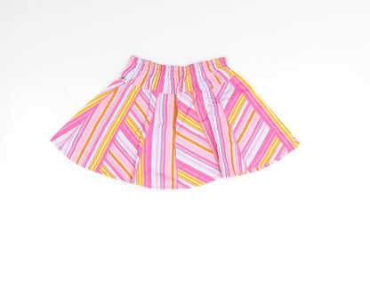 Preloved H&T Girls Multicoloured Striped  Mini Skirt Size 4 Years - Back