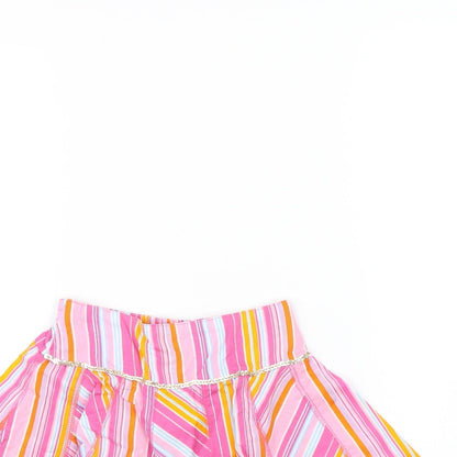 Preloved H&T Girls Multicoloured Striped  Mini Skirt Size 4 Years - Detail