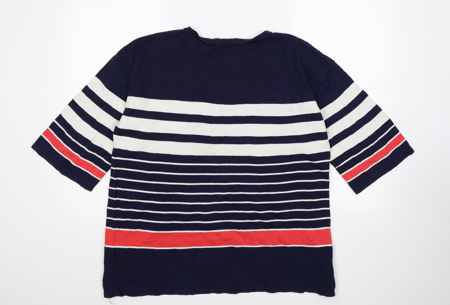 Papaya Womens Blue Striped Knit Pullover Jumper Size L