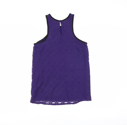 Next Womens Purple   Basic Blouse Size 8  - lace detail