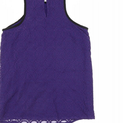 Next Womens Purple   Basic Blouse Size 8  - lace detail