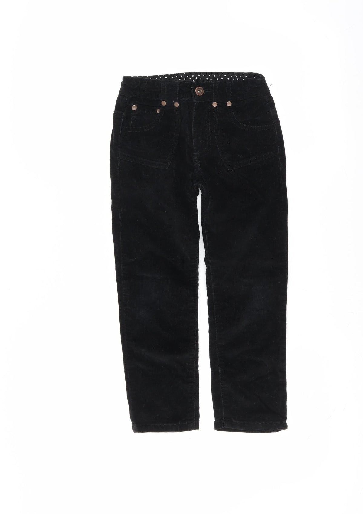 Adams Girl Girls Black  Corduroy Chino Trousers Size 7 Years