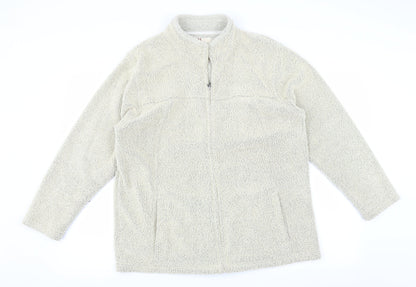 EWM Womens Beige   Full Zip Jumper Size M