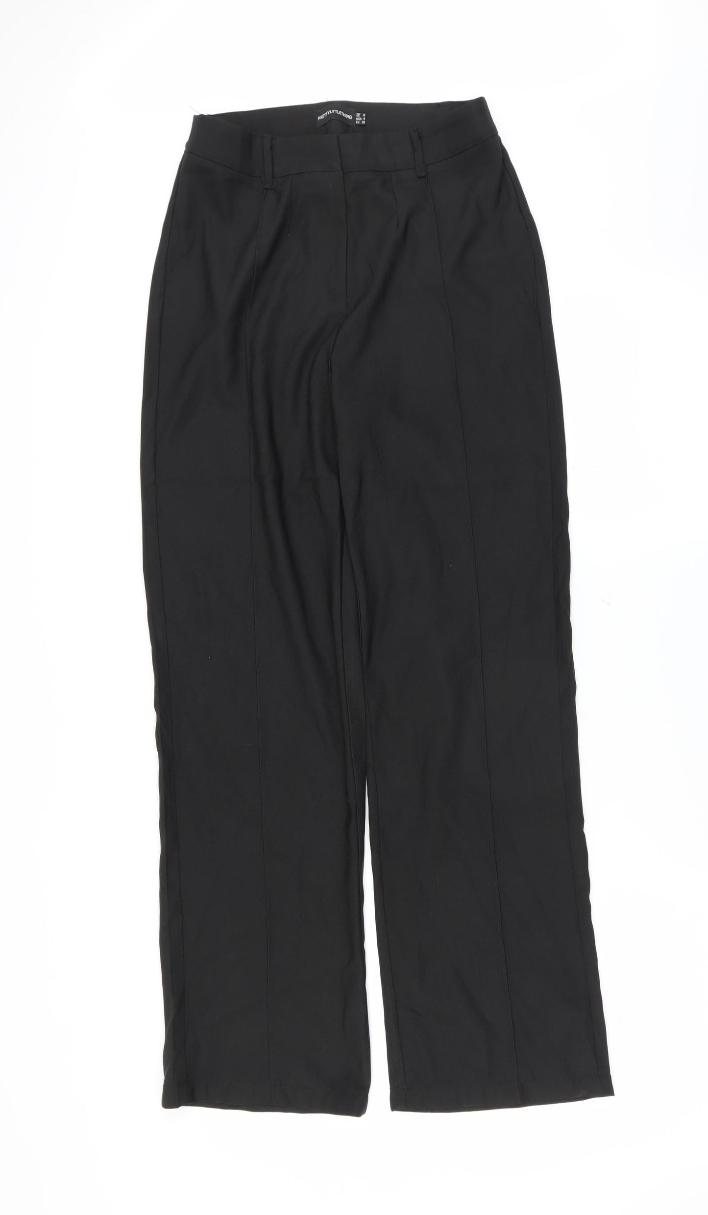 PRETTYLITTLETHING Womens Black   Trousers  Size 8 L28 in