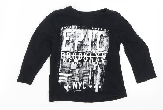 Primark Boys Black   Basic T-Shirt Size 18-24 Months  - Epic Brooklyn New York