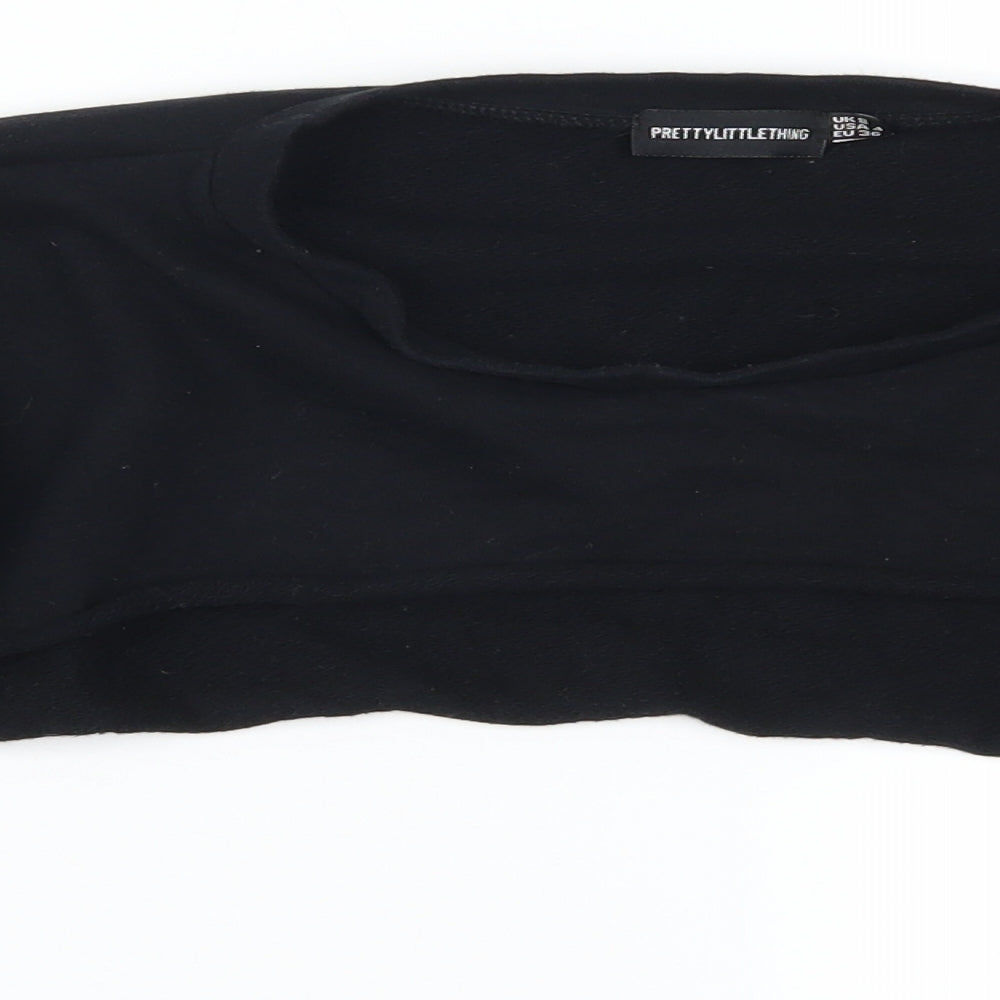 Pretty Little Thing Womens Black   Pullover Sweatshirt Size 8  - Cropped