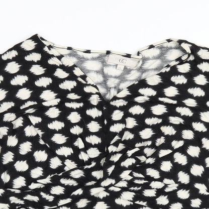 Preloved CC Womens Black Polka Dot  Basic Blouse Size XL - Detail