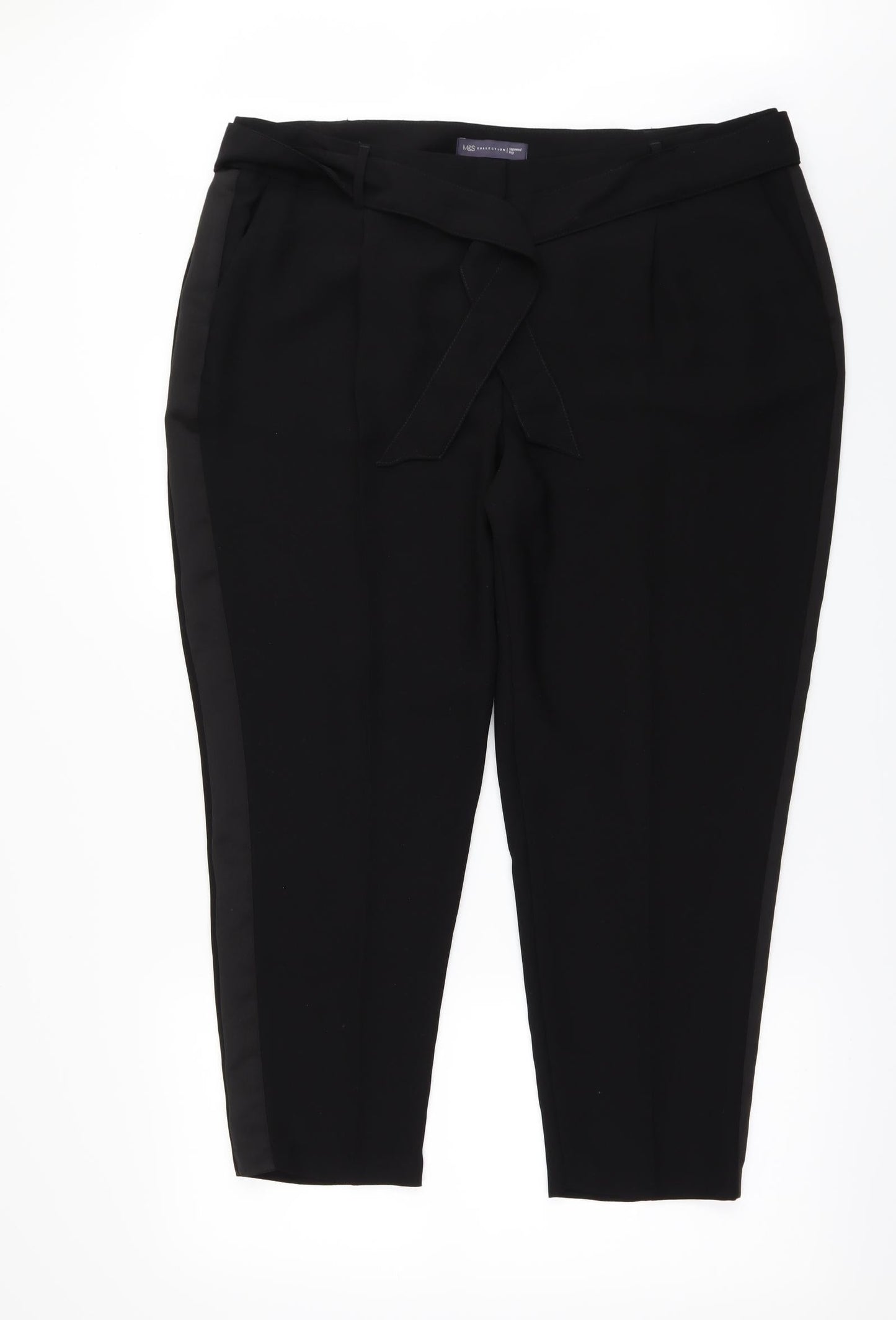 Marks and Spencer Womens Black   Dress Pants Trousers Size 18 L24 in - tapered