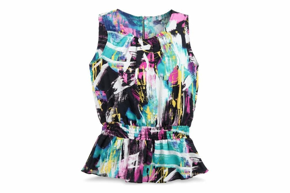 Primark Womens Multicoloured Geometric  Tunic Blouse Size 10