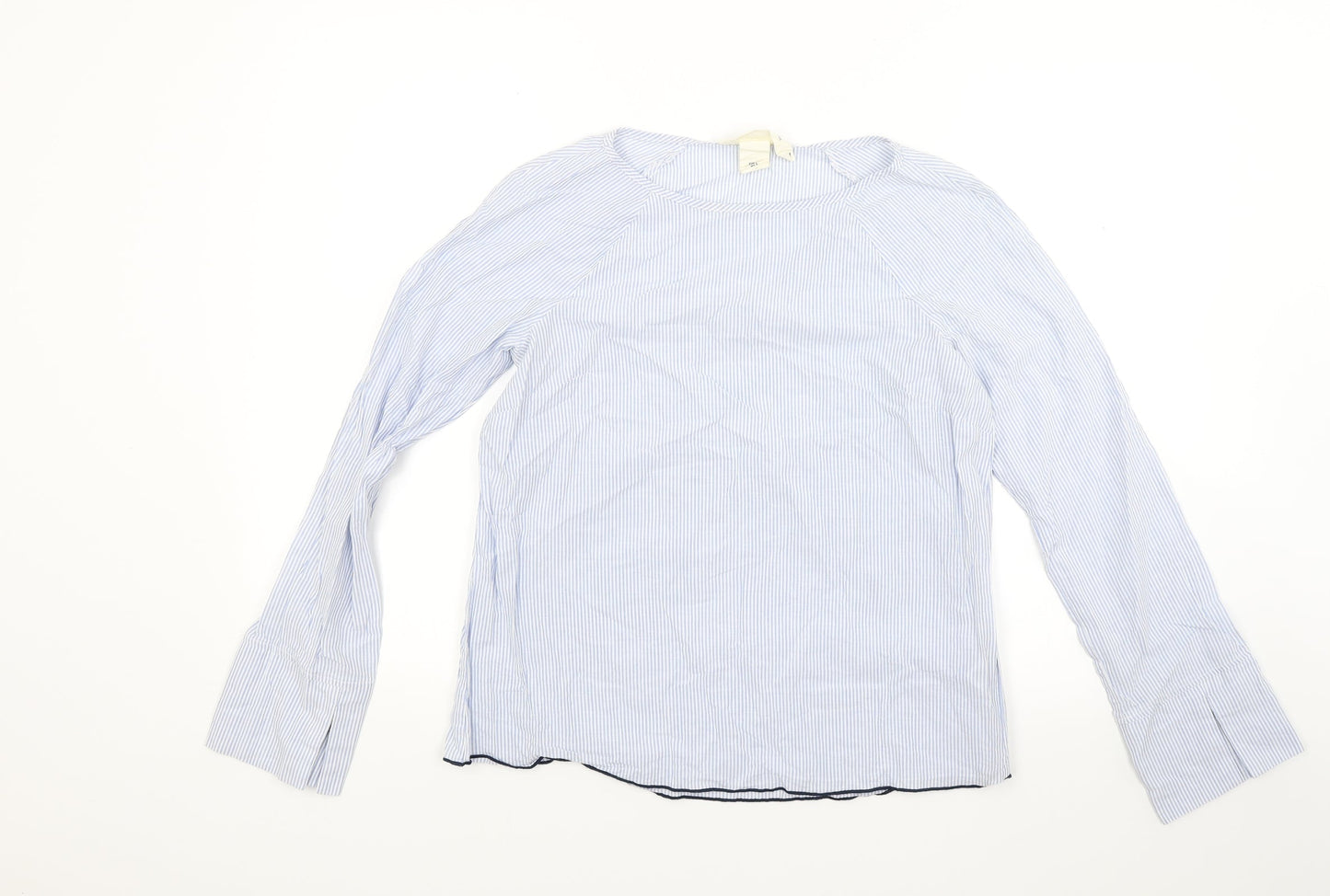 H&M Womens Blue Striped  Basic Blouse Size 6
