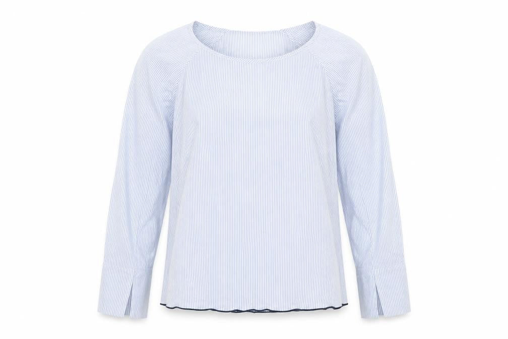 H&M Womens Blue Striped  Basic Blouse Size 6