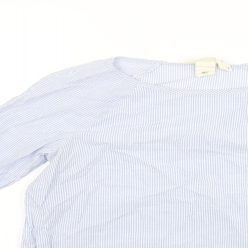 H&M Womens Blue Striped  Basic Blouse Size 6