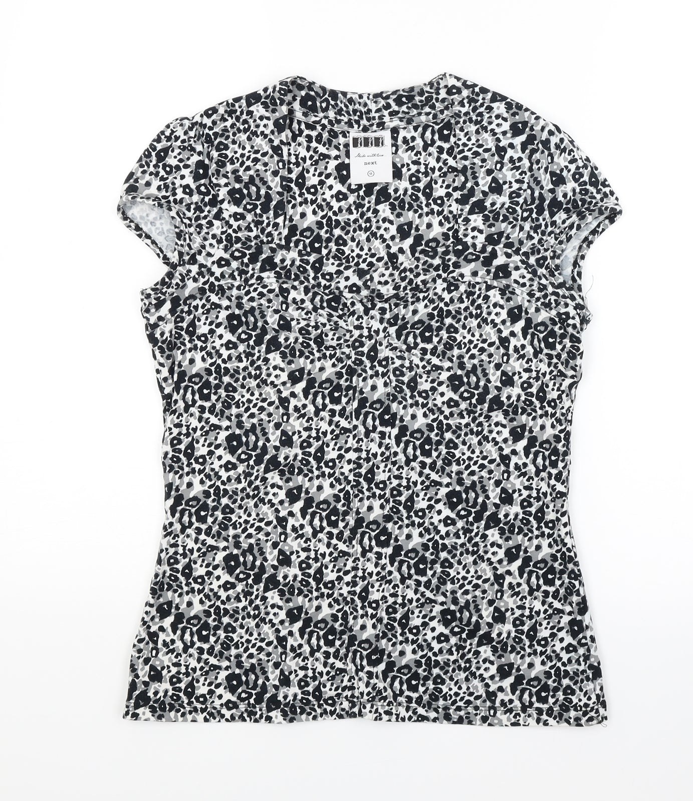 NEXT Womens Black Animal Print Jersey Basic Tank Size 12