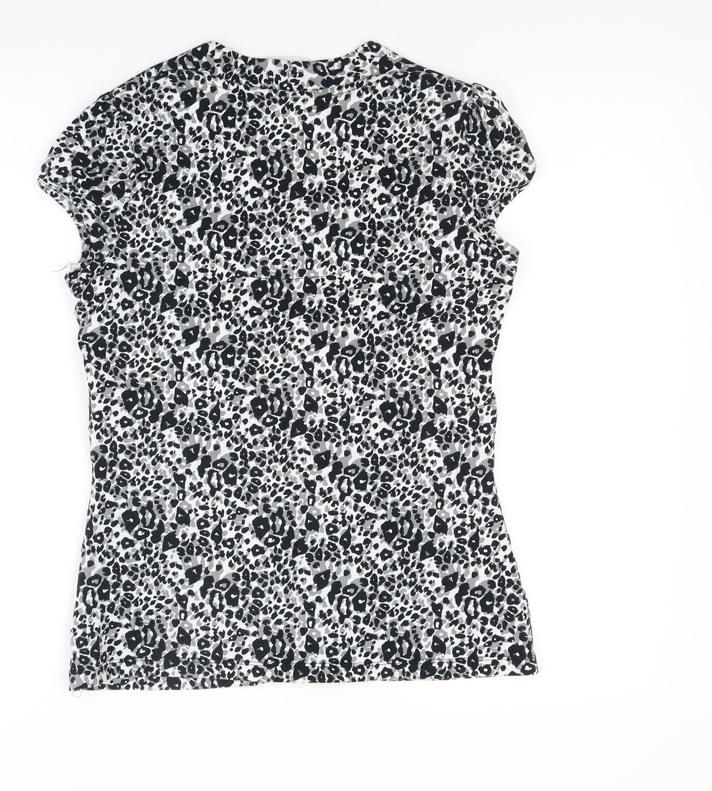 NEXT Womens Black Animal Print Jersey Basic Tank Size 12
